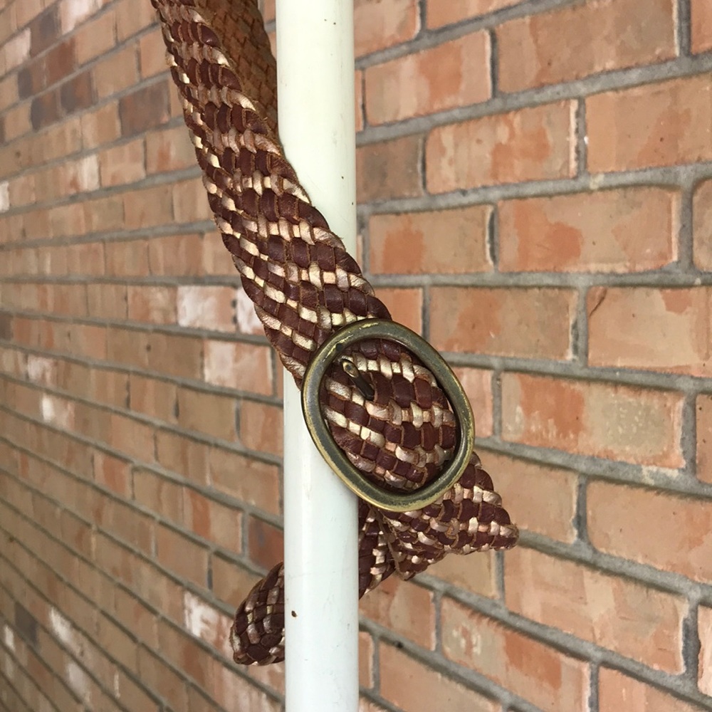 Woven brown and gold American Eagle Belt